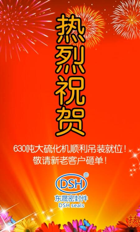 熱烈祝賀：東晟密封件630噸大硫化機(jī)順利吊裝就位！敬請新老客戶砸單！
